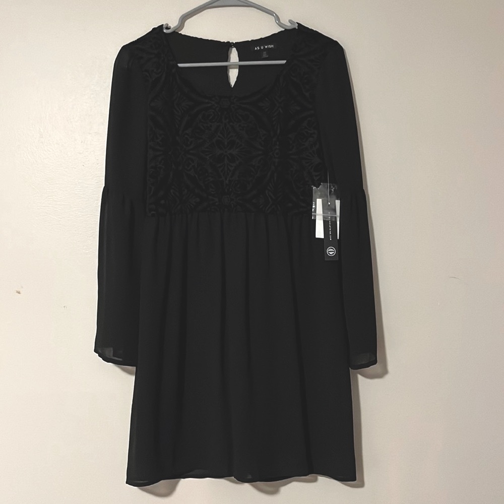 Black Bell Sleeve Dress